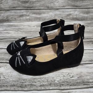 Cat & Jack black cat cross strap shoes